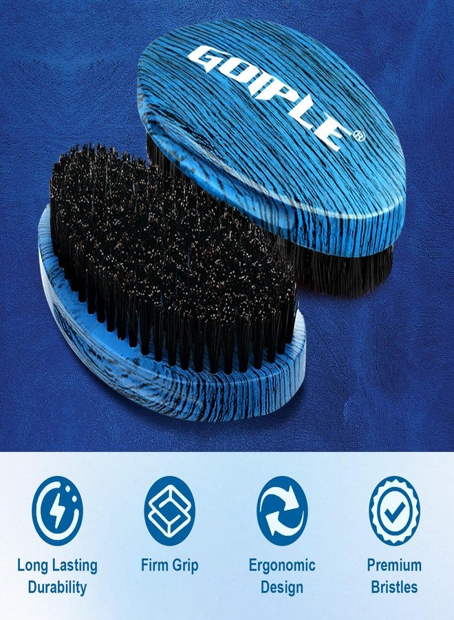 Goiple Curved 360 Wave Brush For Black Men Medium Hard Palm Brush for Laying Down Waves Made with Natural Boar Bristle and Wood Easy to Hold | Wave Pomade Strong Hold for Creating 360 Layer Hair Waves - Image 2